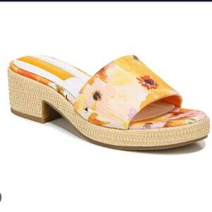 Franco Sarto Pony 3 Floral Print Slide Heels